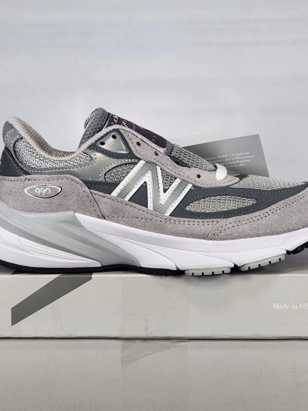 Women's New Balance Made in USA 990v6 Running Shoes - Grey / White W990GL6